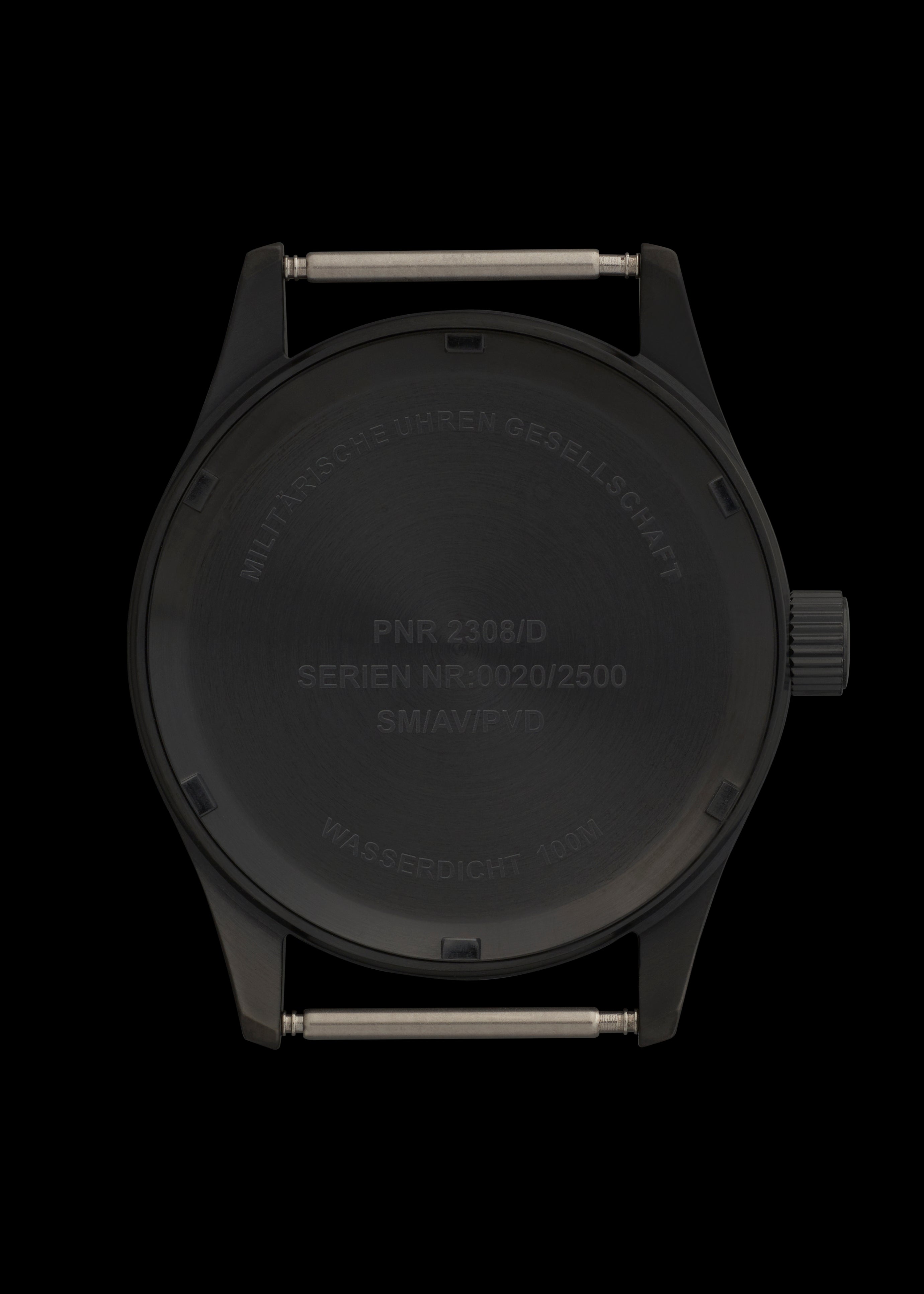 MWC Classic Covert Black PVD Steel Aviator Watch with 24 Jewel Automatic Movement and 100m Water Resistance