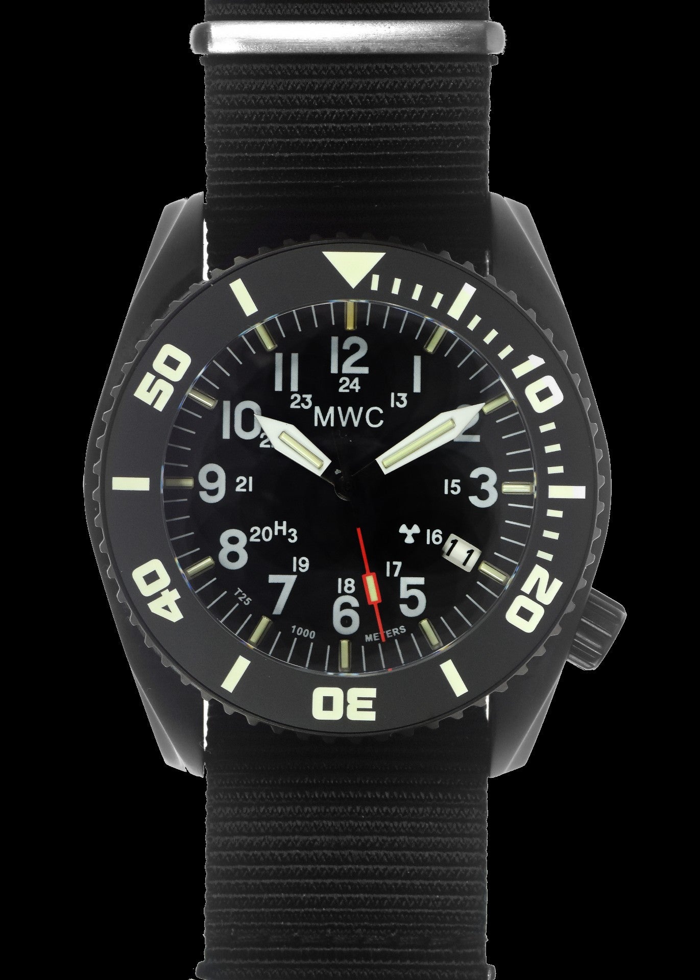 MWC "Depthmaster" 100atm / 3,280ft / 1000m Water Resistant Military Divers Watch in a PVD Titanium Case with GTLS and Helium Valve (Automatic)
