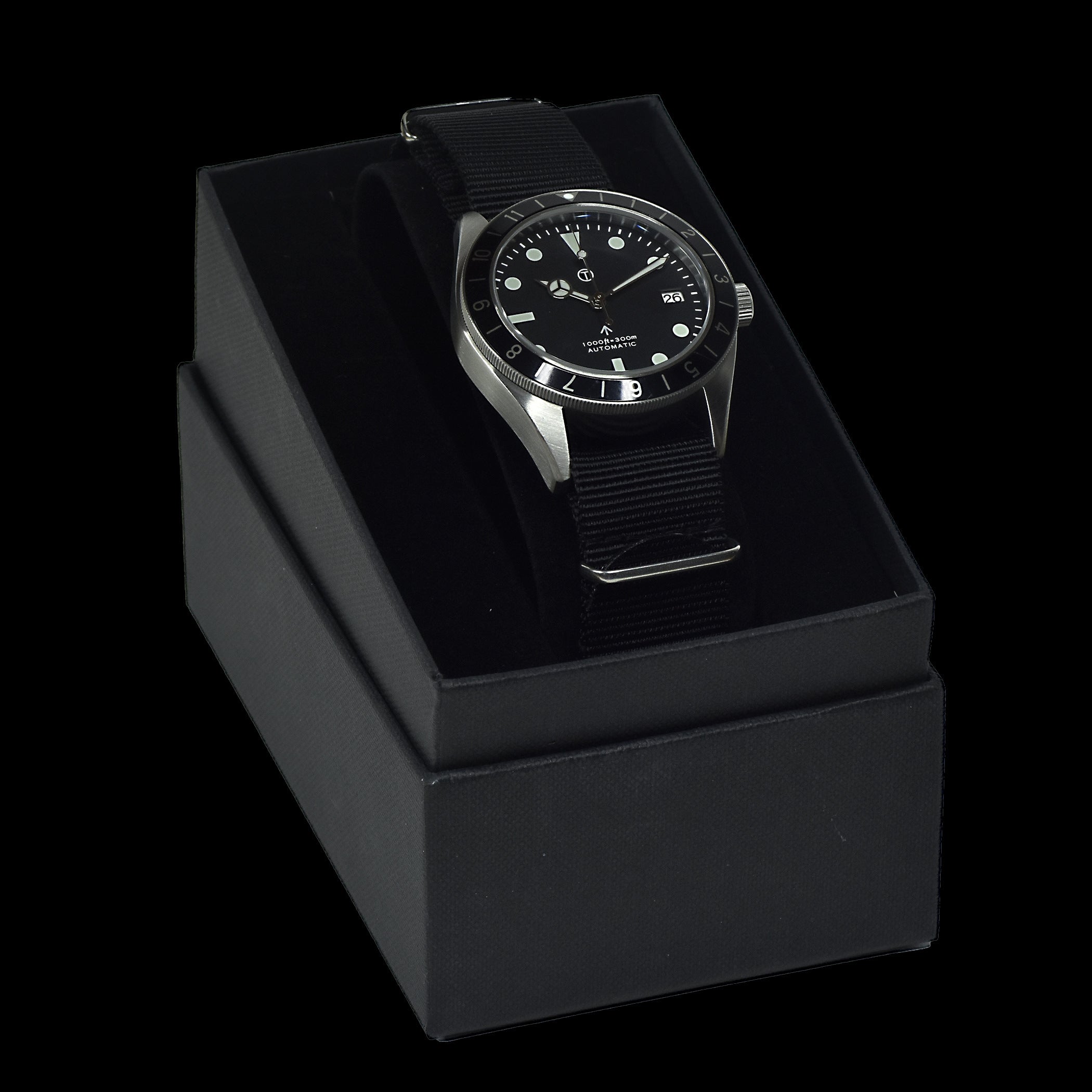 MWC Classic 1960s Pattern Dual Time Zone Automatic Divers Watch with Luminova and Sapphire Crystal