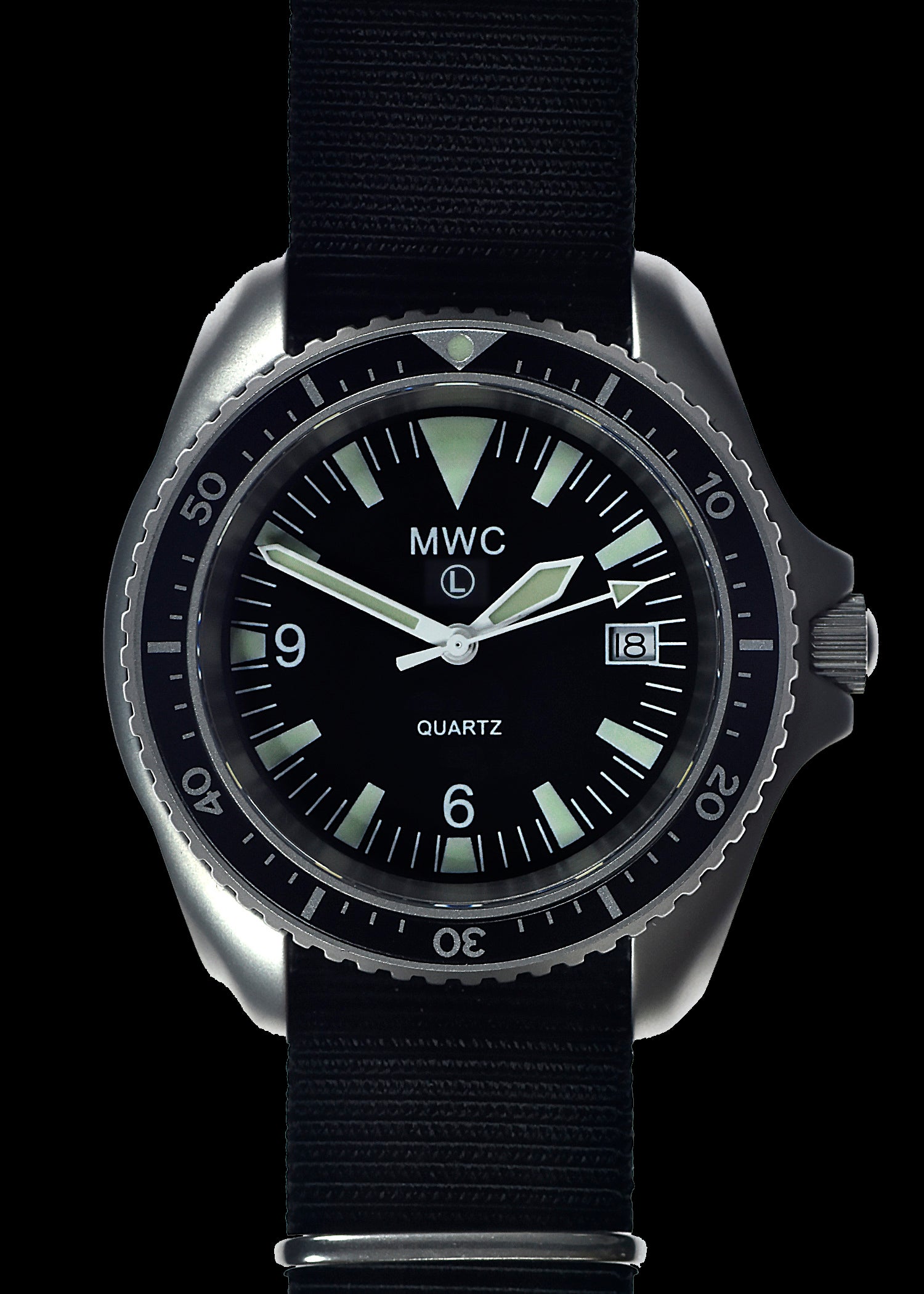 Current NATO Pattern Quartz Military Divers Watch with Sapphire Crystal and 10 Year Battery Life - NATO STOCK NUMBER NSN 6645-99-157-3496